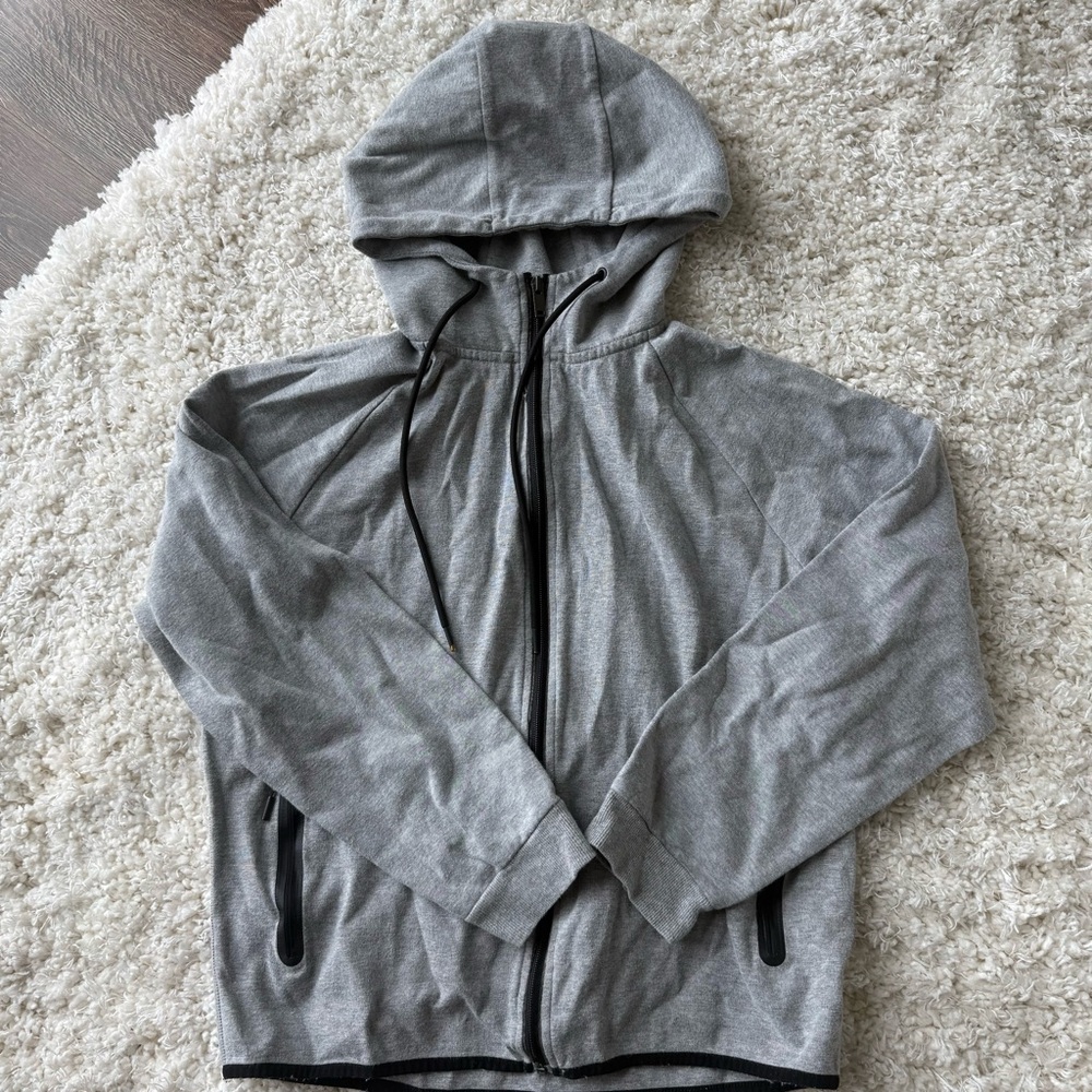 Grey Zip Up Hooded Sweater